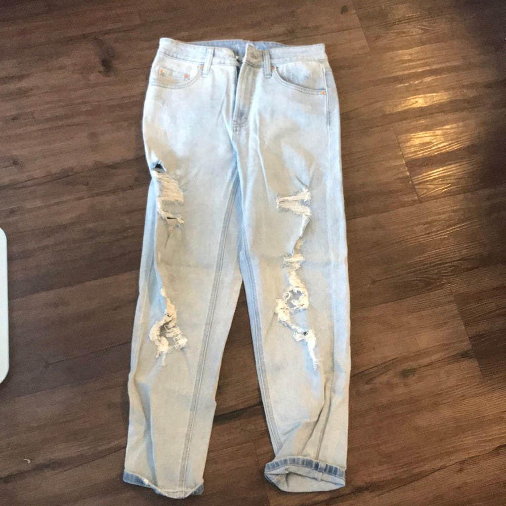 distressed mom jeans